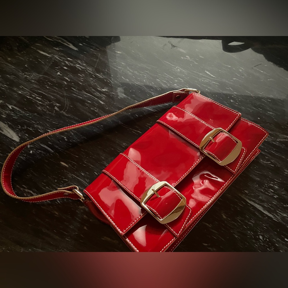 Via Spiga brand Awesome Red patent leather handbag